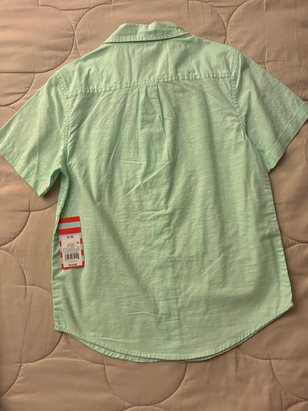Cat & Jack Mint Green Short Sleeve Button-Up Shirt - Picture 2 of 3
